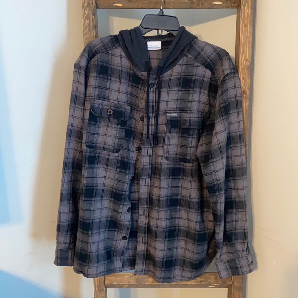 Columbia Flannel Shirt. XL. Black. Good Condition